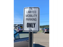 Limited Mobility Parking ONLY Sign seen at Lourdes Primary Care on Shippers Road in Vestal, NY